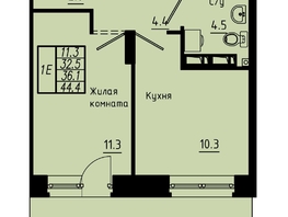 Продается 1-комнатная квартира ЖК Зеленые кварталы, 4 очередь, 36.1  м&sup2;, 5523300 рублей