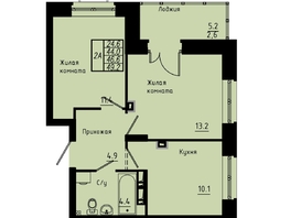 Продается 2-комнатная квартира ЖК Зеленые кварталы, 4 очередь, 46.6  м&sup2;, 6757000 рублей
