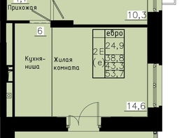 Продается 2-комнатная квартира ЖК Зеленые кварталы, 4 очередь, 43.3  м&sup2;, 6408400 рублей