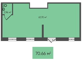 Торговая площадь, 70.66 м², монолит-кирпич