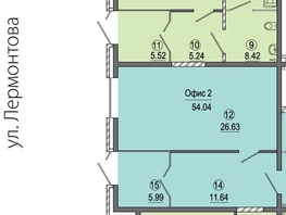 Офис, 54 м², 1 этаж, монолит-кирпич