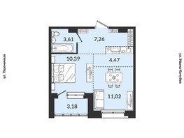 Продается 2-комнатная квартира ЖК Источник, дом 3, 39.93  м², 5631616 рублей