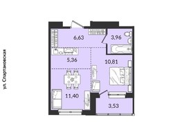 Продается 2-комнатная квартира ЖК Источник, дом 2, 44.39  м², 6291036 рублей