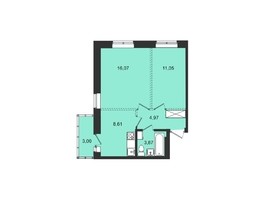 Продается 2-комнатная квартира ЖК Новые кварталы, дом 2, 47.57  м², 4439000 рублей