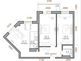 Продается 3-комнатная квартира ЖК Первый Ленинский квартал, дом 2, 69  м², 7279500 рублей