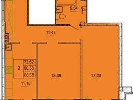 Продается 2-комнатная квартира ЖК Лето, дом 2, 66.58  м², 7190640 рублей