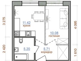 Продается 1-комнатная квартира ЖК Мега, дом 7, 32.41  м², 3403050 рублей