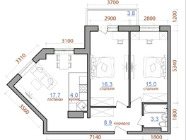 Продается 3-комнатная квартира ЖК Первый Ленинский квартал, дом 2, 69.4  м², 7311150 рублей