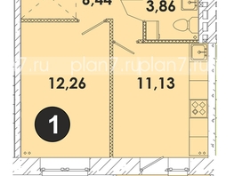 Продается 1-комнатная квартира ЖК Лето, дом 2, 37.6  м², 4681200 рублей