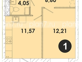 Продается 1-комнатная квартира ЖК Лето, дом 4, 38.4  м², 4780800 рублей