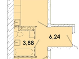 Продается 1-комнатная квартира ЖК Лето, дом 4, 45.6  м², 5677200 рублей