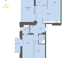 Продается 3-комнатная квартира ЖК Автограф, 116.16  м², 19820401 рублей