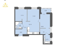 Продается 2-комнатная квартира ЖК Автограф, 69.08 м², 11458664 рублей