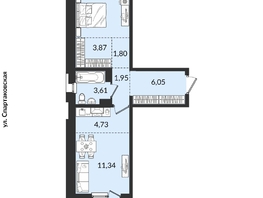 Продается 2-комнатная квартира ЖК Источник, дом 4, 47  м², 7399915 рублей