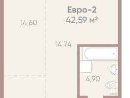 Продается 1-комнатная квартира ЖК Новые горизонты на Советской, д 1, 42.59  м²