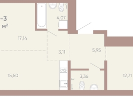 Продается 2-комнатная квартира ЖК Новые горизонты на Советской, д 1, 64.63  м²