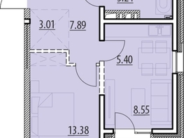 Продается 1-комнатная квартира ЖК Zenith (Зенит), 1 этап, 47.13  м², 6300000 рублей