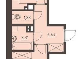 Продается 1-комнатная квартира ЖК Очаг, блок-секция 8, 41.8  м², 7600000 рублей