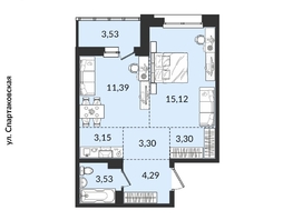 Продается 2-комнатная квартира ЖК Источник, дом 4, 47.61  м², 7175684 рублей