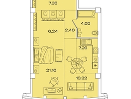 Продается 1-комнатная квартира ЖК Звезды, дом 2, 62.28  м², 17189280 рублей