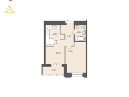 Продается 1-комнатная квартира ЖК Автограф, 40.02 м², 7523946 рублей