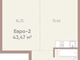 Продается 1-комнатная квартира ЖК Новые горизонты на Советской, д 1, 43.47 м², 6600000 рублей
