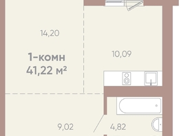Продается 1-комнатная квартира ЖК Новые горизонты на Советской, д 1, 41.22 м², 7100000 рублей
