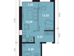 Продается 2-комнатная квартира ЖК RIVERANG (РиверАнг), 42.35 м², 9842406 рублей