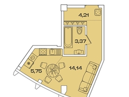 Продается 1-комнатная квартира ЖК Звезды, дом 3, 27.47 м², 11150073 рублей