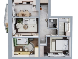 Продается 3-комнатная квартира ЖК Квартал Стрижи, 3 очередь, дом 2, 75.3 м², 11671500 рублей