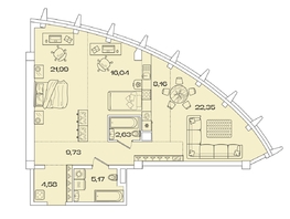 Продается 3-комнатная квартира ЖК Звезды, дом 2, 90.65 м², 24203550 рублей