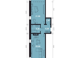 Продается 2-комнатная квартира ЖК RIVERANG (РиверАнг), 63.69 м², 15668340 рублей