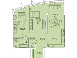 Продается 2-комнатная квартира ЖК Звезды, дом 1, 80.24 м², 22306720 рублей