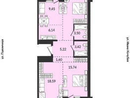 Продается 3-комнатная квартира ЖК Источник, дом 5, 87.99  м², 9986865 рублей