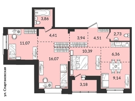 Продается 3-комнатная квартира ЖК Источник, дом 6, 75.57 м², 8992830 рублей