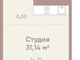 Продается 1-комнатная квартира ЖК Новые горизонты на Советской, д 1, 31.14  м², 6300000 рублей