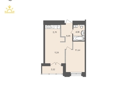 Продается 1-комнатная квартира ЖК Автограф, 40.02  м², 7924146 рублей