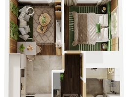 Продается 2-комнатная квартира ЖК Квартал Стрижи, 3 очередь, дом 1, 37.9  м², 7087300 рублей