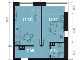 Продается 2-комнатная квартира ЖК RIVERANG (РиверАнг), 43.35 м², 10467729 рублей
