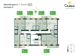 Продается 2-комнатная квартира ЖК Семья, 4 очередь, б/c 9, 82.25  м², 12375543 рублей