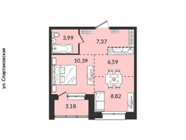 Продается 1-комнатная квартира ЖК Источник, дом 6, 40.21  м², 6783427 рублей