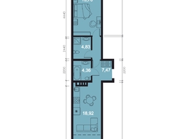 Продается 2-комнатная квартира ЖК RIVERANG (РиверАнг), 51.23  м², 13325449 рублей