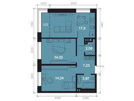 Продается 3-комнатная квартира ЖК RIVERANG (РиверАнг), 62.57  м², 14596515 рублей