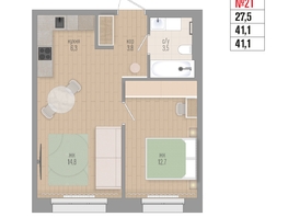 Продается 2-комнатная квартира ЖК Квартал Стрижи, 3 очередь, дом 2, 41.1  м&sup2;, 9815000 рублей