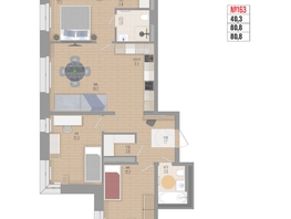 Продается 4-комнатная квартира ЖК Квартал Стрижи, 3 очередь, дом 1, 80.8  м&sup2;, 18070000 рублей