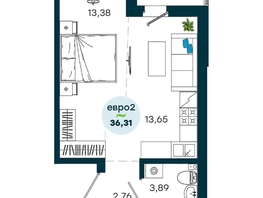 Продается 1-комнатная квартира ЖК ЖиВой комплекс на Кузьмихе, 36.31  м&sup2;, 5900000 рублей
