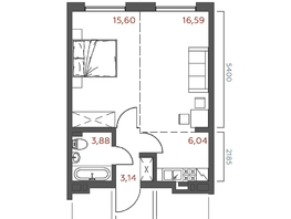 Продается 1-комнатная квартира ЖК Салют, 45.4  м&sup2;, 10010700 рублей