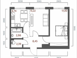 Продается 2-комнатная квартира ЖК Салют, 53.08  м&sup2;, 10589460 рублей