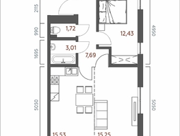 Продается 2-комнатная квартира ЖК Салют, 55.63  м&sup2;, 11126000 рублей