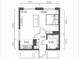 Продается 1-комнатная квартира ЖК Салют, 36.02  м&sup2;, 8702096 рублей